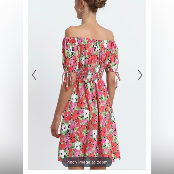 SHOWPO Octavia Dress in Pink - Off the Shoulder Floral Summer Dress - Picture 10 of 10